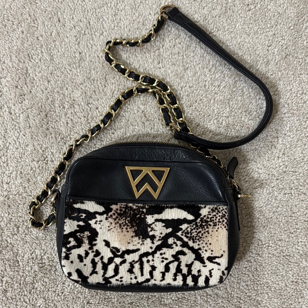 Elegant Black and Cream Crossbody Bag